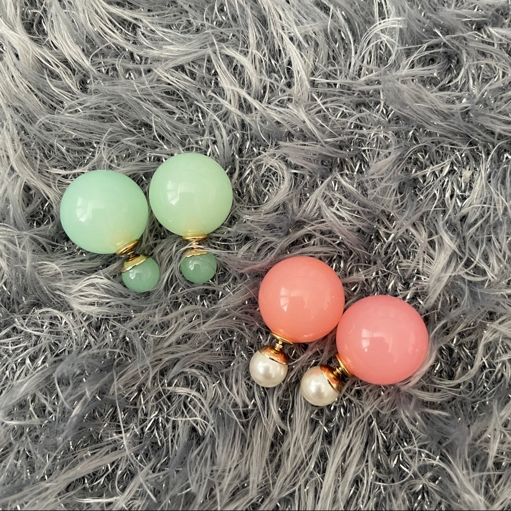 Two Pairs of Front-Back Earrings